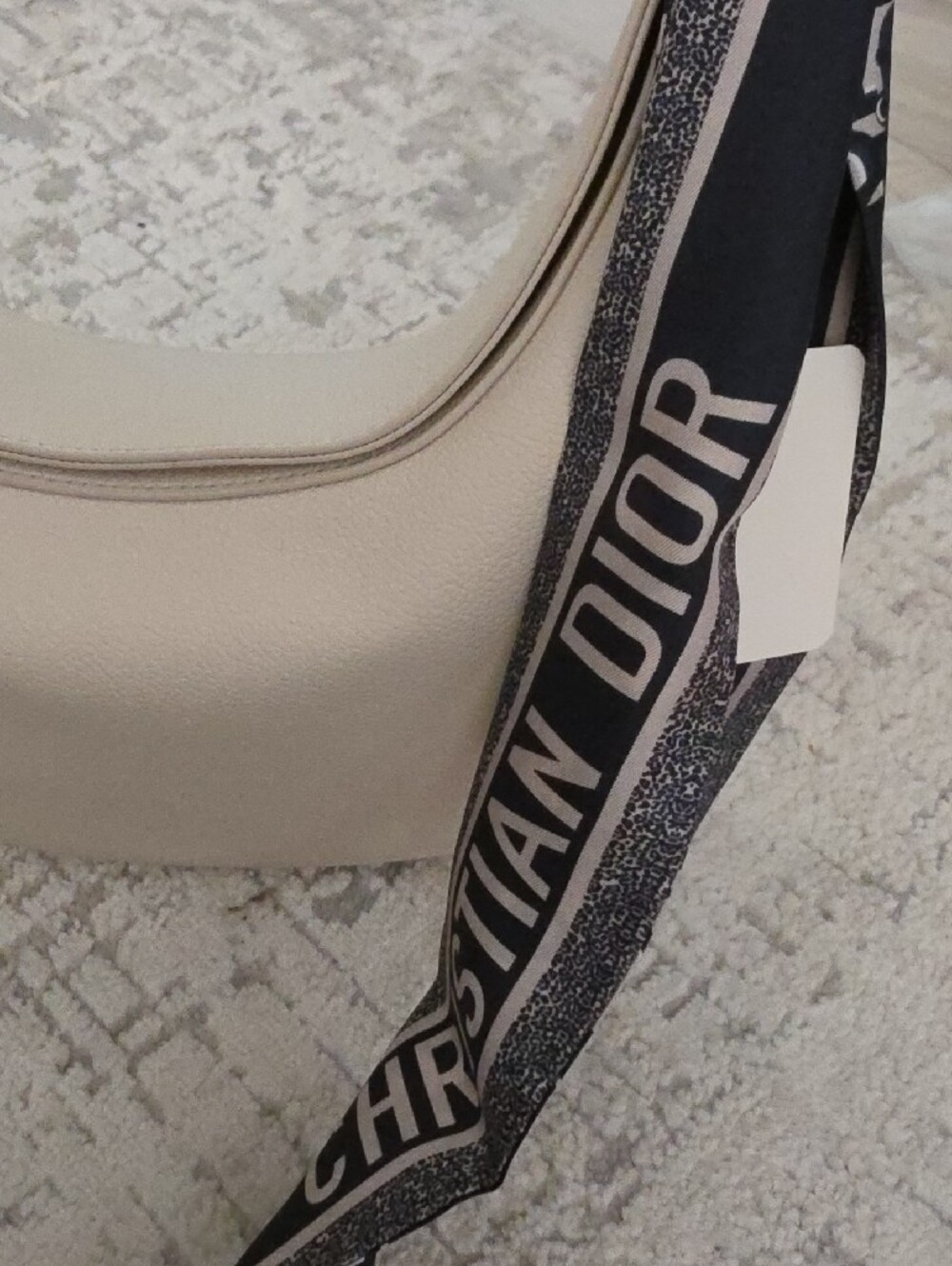 Dior Navy & Cream Printed Scarf Accent - Picture 4 of 11
